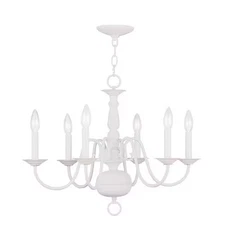 LIVEX LIGHTING 5006-03 Williamsburgh 6 Light White Chandelier