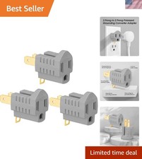 3-Pack Polarized 3  Prong to 2  Prong Grounding Adapter Converter Gray