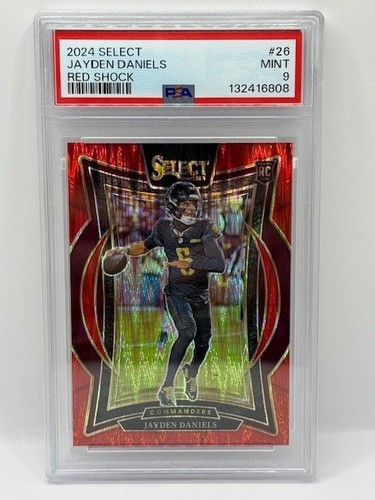 2024 Select Jayden Daniels Rookie Red Shock Prizm /249 RC PSA 9 RC SP Commanders