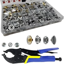 Leather Snaps and Fasteners Kit,60 Sets Snaps for Fabric, Heavy Duty Snap Fasten