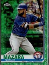 2019 Topps Chrome Nomar Mazara Green Wave Refractor /99 Texas Rangers #26