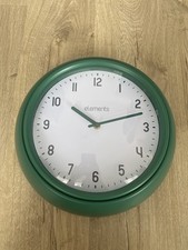 Green Dunelm wall clock H 35cm x W 35cm x D 11cm