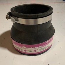 Fernco PlumbQwik P1056-43 Flexible PVC Reducing Coupling Connects 4" Pipe to 3"