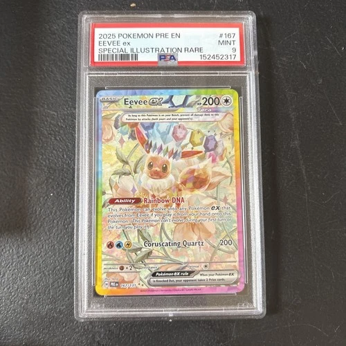 New Listing2025 POKEMON PRISMATIC EVOLUTIONS SPECIAL ILLUSTRATION RARE #167 EEVEE EX PSA 9