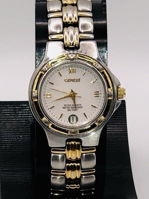 Vintage Women s Geneve Swiss Quartz Watch~28.5 mm Dial/Date Display~New   