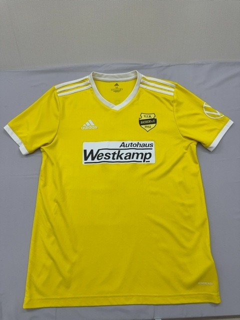 Adidas Men's Yellow VfR Bachem Jersey V-Neck M Vintage