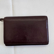Coach Brown Leather Wallet with Snap Closure, Classic Everyday Accessory