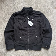 Bomber uomo Wantdo piccolo nero manica lunga full zip nuovo con etichetta