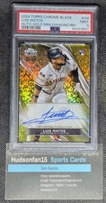 Luis Matos 2024 Topps Chrome Black RC Auto Gold Mini Diamond 25/50 PSA 9 Mint