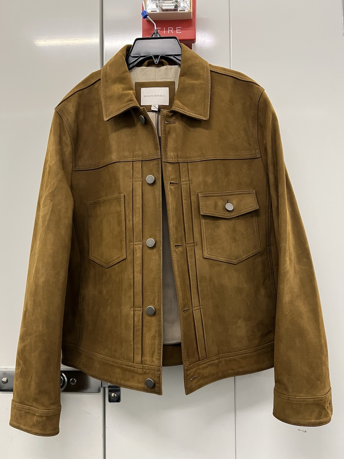 New Banana Republic Mens - Brown Nubuck Leather Jacket Size Medium $650 NWT