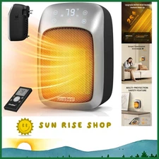 Stylish 800W Radiant Space Heater - 180° Plug & Remote Control for Cozy Comfort