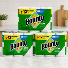 Bounty Select-A-Size Paper Towels, 3 Pack, 6 Double Rolls, White, 12 Regular
