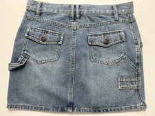 Vintage Y2K Old Navy Denim Carpenter Mini Skirt Womens 2 Gorpcore Utility Skater