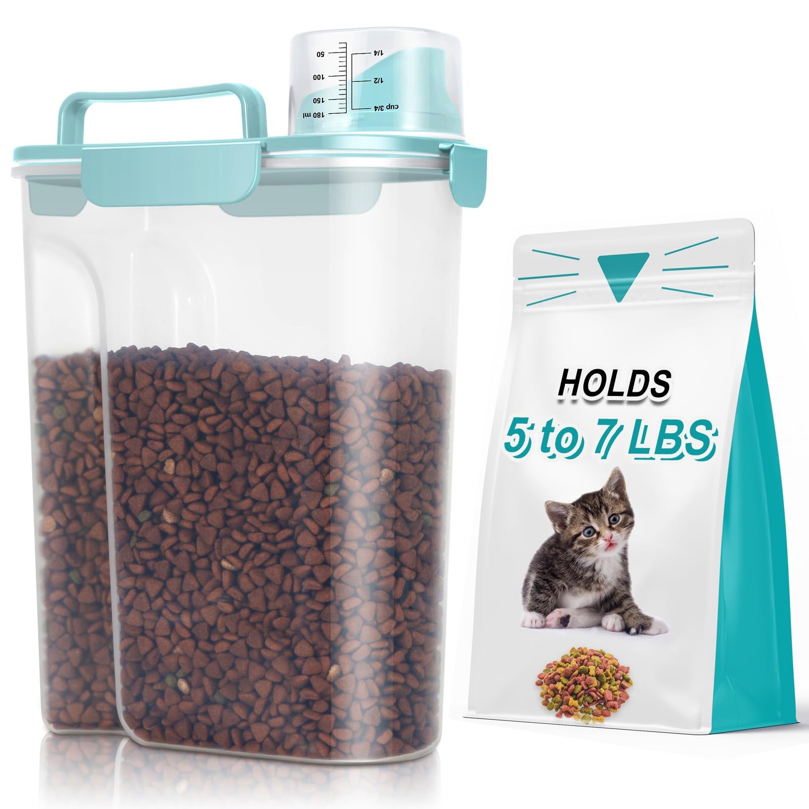 Storage Container 5-7 Lbs, Airtight Cat Food Container With Large Sp...