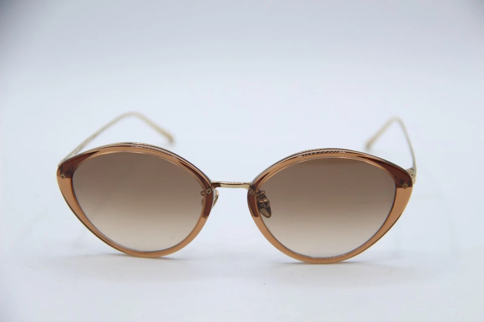 NEW LINDA FARROW 6571 LFL/1086/3 LUCY CLEAR BROWN AUTHENTIC SUNGLASSES 52-18 - Image 2 of 4