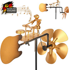 Trommler Windmühle Metall Handgefertigt Musik Windspiel Garten Balkon Terrasse D