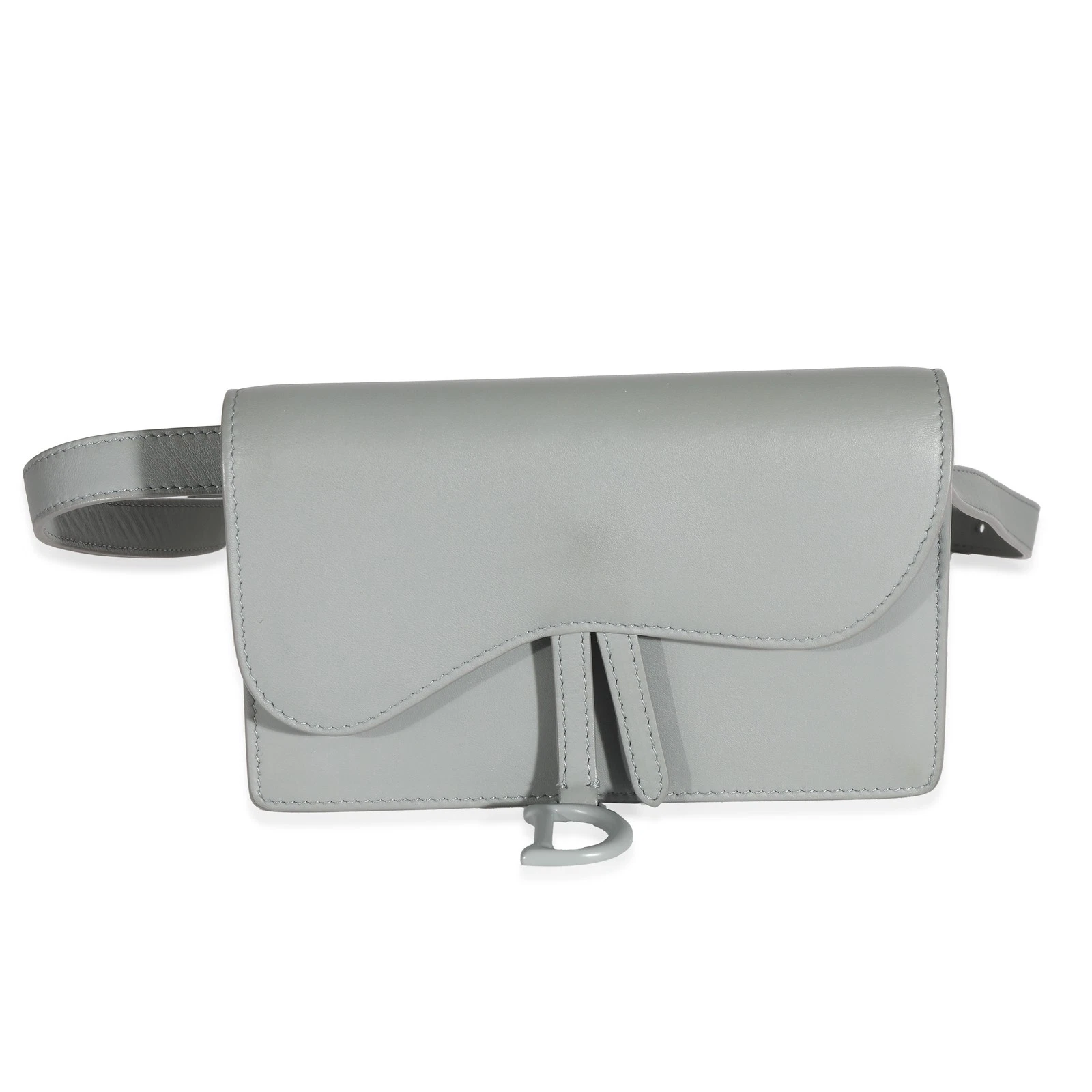 Pochette ceinture selle Christian Dior en veau gris