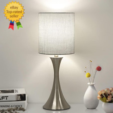 3 Way Touch Control Table Lamp, Dimmable Bedside Desk Lamp with Metal Base Moder