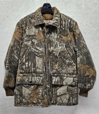 WALLS Blizzard Pruf Mens Size L Realtree Camo Full Zip Snap Quilted Jacket USA 