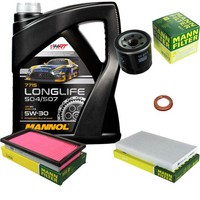 Mann Inspektionspaket 5L Mannol Longlife 504/507 5W-30 FüR Nissan Cube 1.6 16V