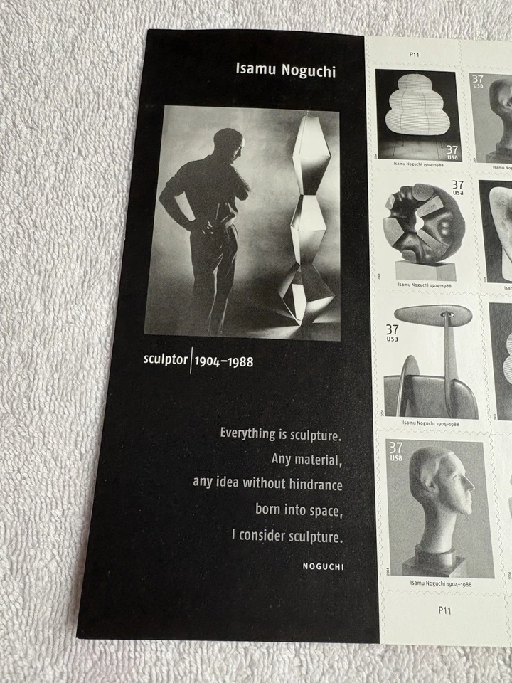 Isamu Noguchi Sculptor 1 Pane 20 USPS Stamps Printed In 2003 - Image 2 of 4