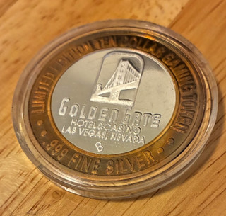 Golden Gate Las Vegas Casino $10 Gaming .999 Fine Silver Strike Established 1906