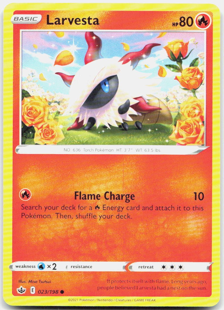 Larvesta 023/198 Common Chilling Reign Pokemon Lightly Played