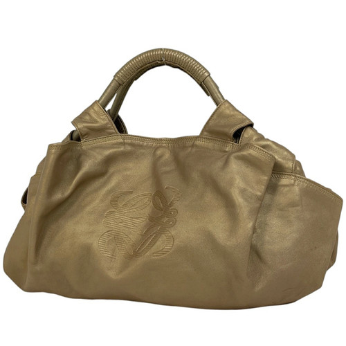 Loewe Nappa Aire Leather Gold Handbag Women's Used
