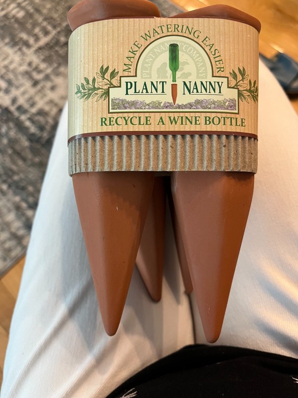 New  Plant Nanny Terra Cotta Wine Bottle Stakes-10 Day Watering 750 ml Bottle-4