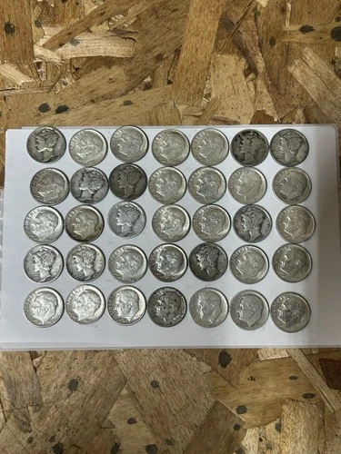 New ListingSilver Dime Lot Total Of 35 90% Silver Dimes