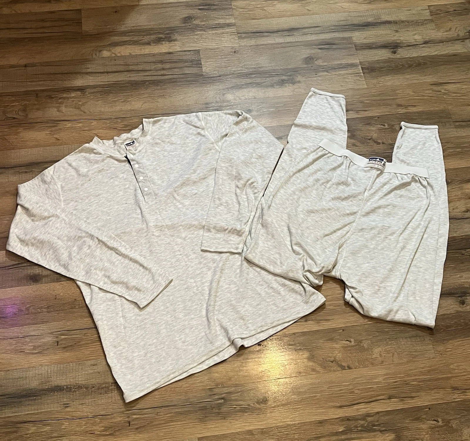 90s Patagonia Capilene Henley & Pants Set Base Layer Thermal Set Large Vintage