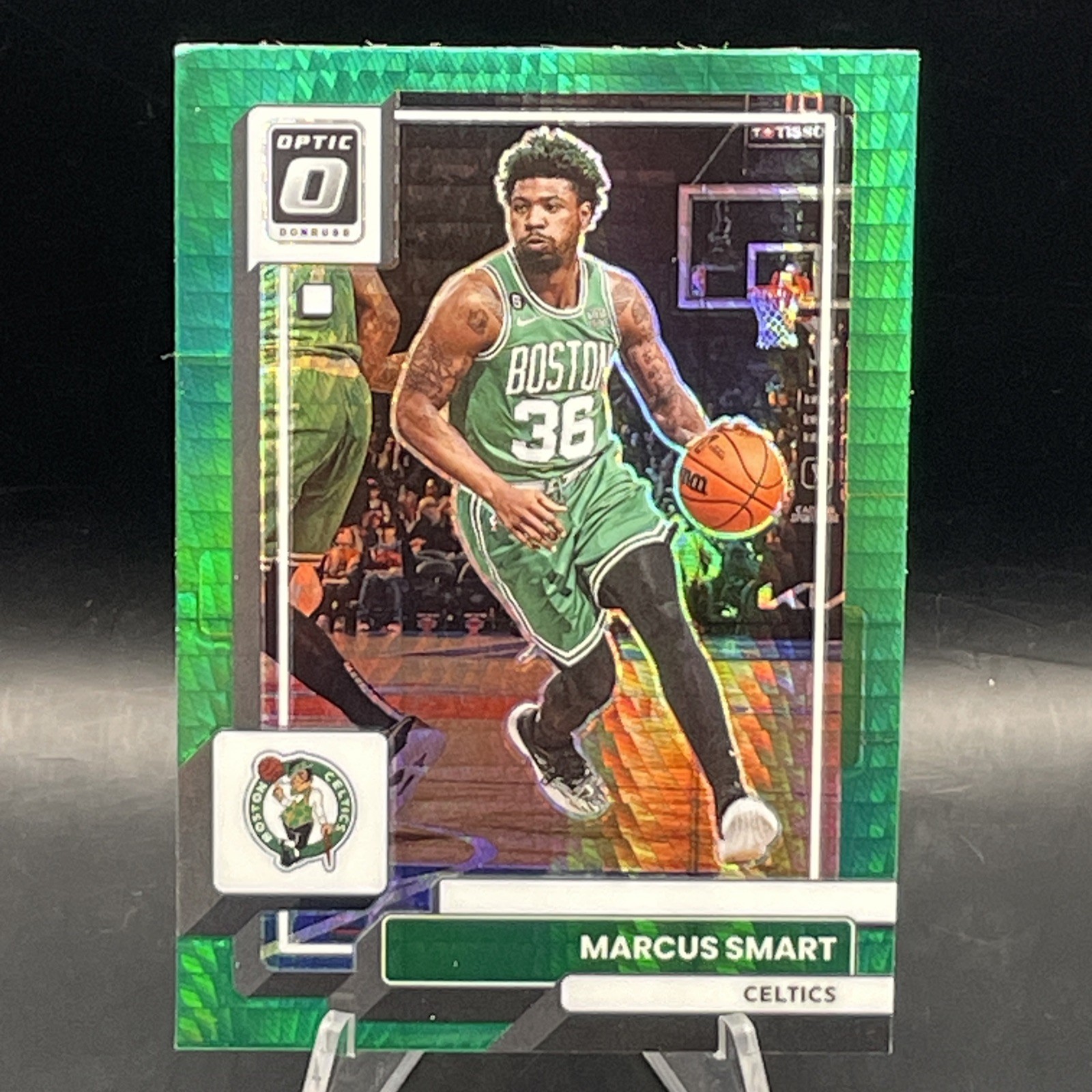 2022-23 Panini Donruss Optic Hyper Green Prizm #12 Marcus Smart Boston Celtics