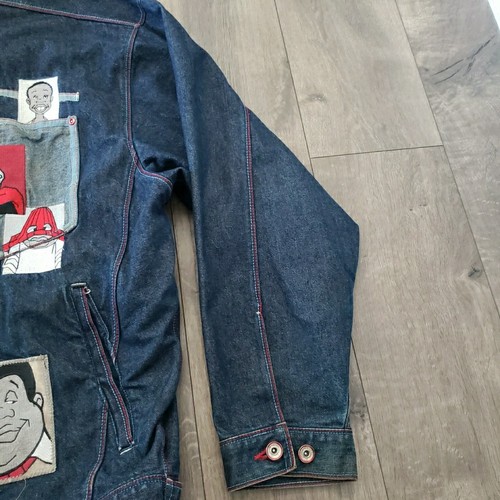 Vintage Y2K FUBU Platinum Fat Albert Denim Jean Jacket Size 2XL Junkyard Kids - Picture 6 of 19