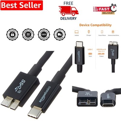 High-Speed USB-C to Micro USB 3.1 Gen 2 Cable - 3ft, Reliable & Fast Charging