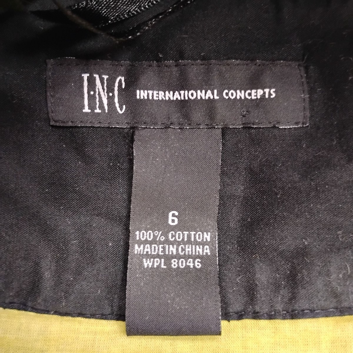 INC Womens 6 Short Black Cotton Skirt Laser-Cut Eyelet Lined Zipper View 3