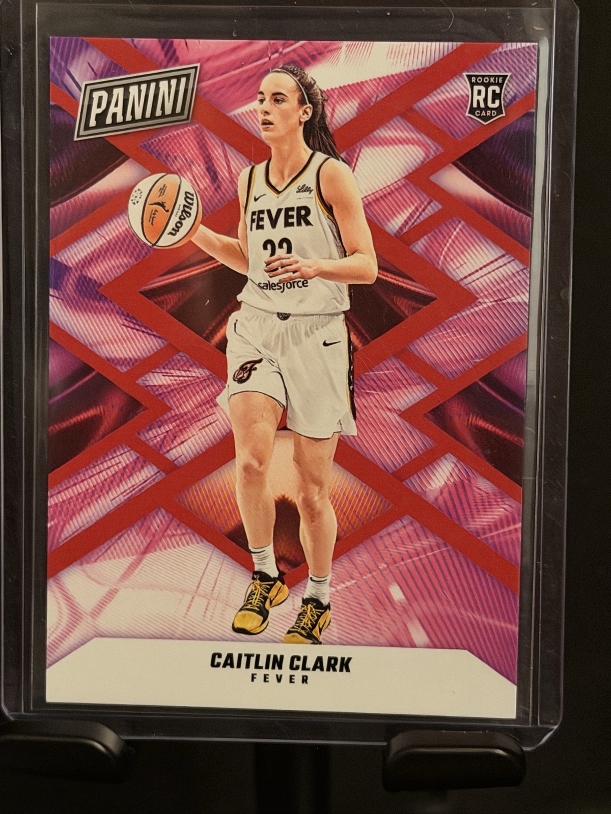 Panini Caitlin Clark RC17 Sports Trading Card 2024 Prizm Pink #105/125 WNBA