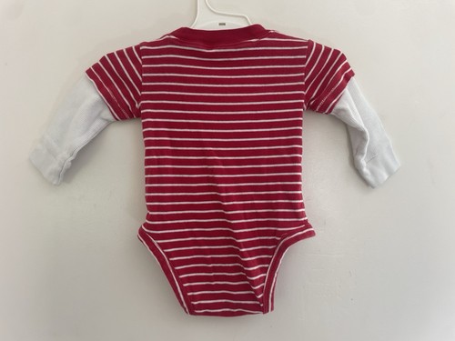 Carter's Baby Boy Cute Raccoon Striped 2-In-1 Cotton Long Sleeve Bodysuit Red 6M - Picture 4 of 5