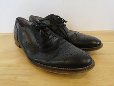 Johnston Murphy Carriker Leather Wingtip Brogue Black Oxfords Size 10.5 EUC