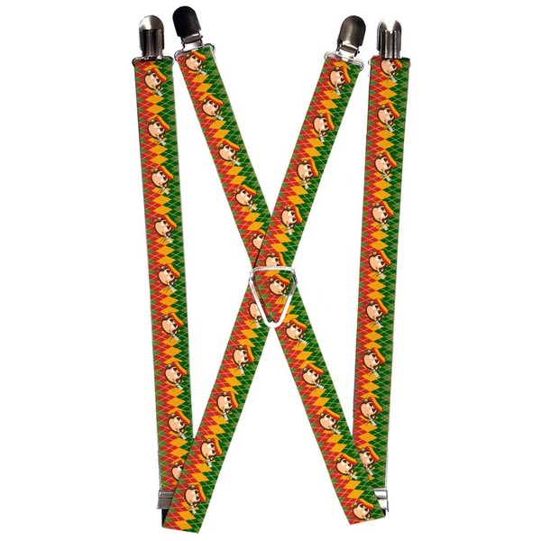 `Suspenders - 1.0`` - Smoking Monkey Repeat Argyle Rasta` (Us Import) ACC NEU-image
