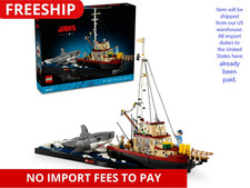 Lego Ideas Jaws Set - Diorama Kit For Fans Of The Movie - Shark Toy With Boat