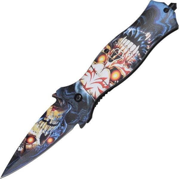 Haller Nightmare Modell I Einhandmesser Mit Motiv Liner Lock Clip-image