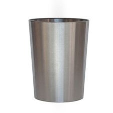 Brushed Nickel Bathroom Trash Can Small Metal Wastebasket 2.2 Gallon