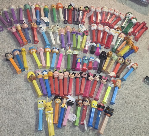 Vintage 70s-90s Pez Dispensers Lot of 100 Star War Muppets Looney Tune Toy Story