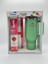 Cirkul 40oz All-Day StrawSip Tumbler Green Gift Set w/ 4 Flavor Cartridges NEW