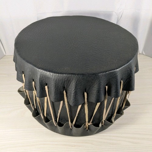 Leather Wood Folk Drum 10" Diameter 7.5" Height World Percussion Instrument