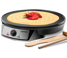 Chefman 12" Electric Crepe Maker & Griddle for Crepes Blintzes Pancakes RJ33-C