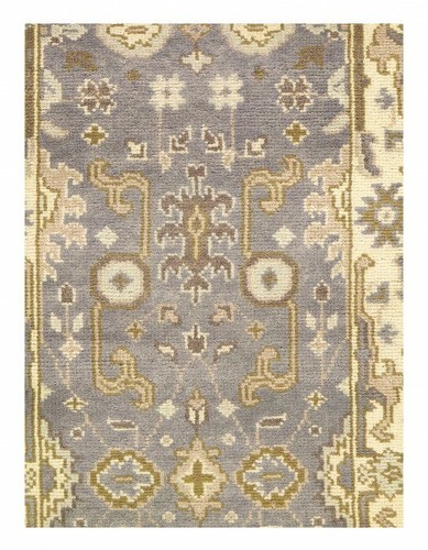 Gray Fine Hand Knotted Oushak Runner 2'8'' X 10' - Picture 2 of 3