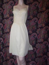 Vintage Vanity Fair Yellow Lacy Taffeta Slip Nighty Lingerie 36