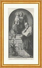 Die heilige Familie Defregger Meisterwerke Holzschneidekunst Holzstich E 19218