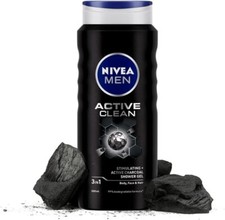 Nivea Men Active Clean Natural Charcoal 16.9 oz Body Wash Deeply Cleanses